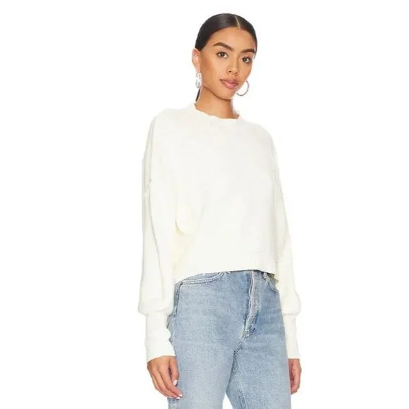 Cedric Charlier Women's Ivory Wool Cashmere High-Low Sweater Pullover Sz 6 3176 - Picture 4 of 13